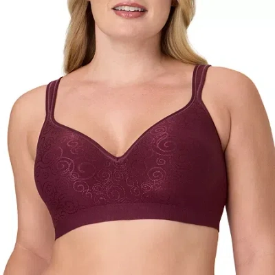 Bali Comfort Revolution Seamless Wireless Full Coverage Bra 3463 In Purple