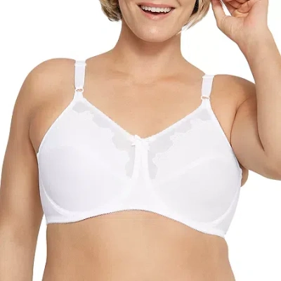 Bali Flower Underwire Unlined Full Coverage Bra 0180 In White