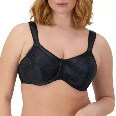 Bali Satin Tracings Full Coverage Underwire Minimizer Bra 3562 In Black