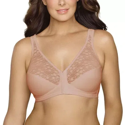 Exquisite Form Women's Fully Lace Wireless Back & Posture Support Bra With Front Closure-5100565 In Brown