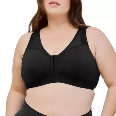 Leading Lady The Harper - Wirefree Mesh Front-closure Bra- 5972 In Black