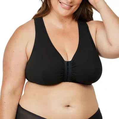 Leading Lady The Indy- Cotton Front Close Lace Racerback Bra- 138 In Black