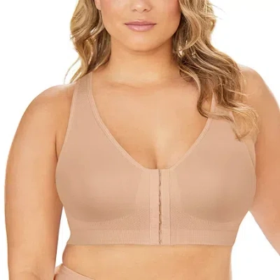 Exquisite Form Fully Seamless Wireless Full Coverage Bra With Front Closure -5101000 In Sand