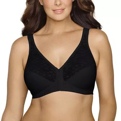 Exquisite Form Women's Fully Lace Wireless Back & Posture Support Bra With Front Closure-5100565 In Black