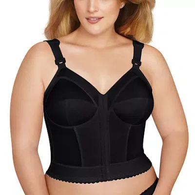 Exquisite Form Women's Fully Slimming Wireless Back & Posture Support Longline Bra With Front Closure- 5107530 In Black