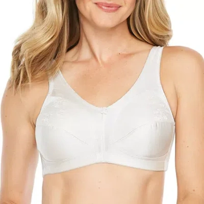 Underscore Fashion Plus Comfort Lace Trim Unlined Wireless Full Coverage Bra In White