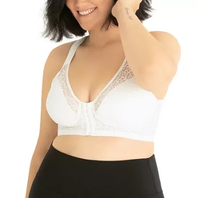Leading Lady The Lora - Back Smoothing Lace Front-closure Bra- 5531 In White