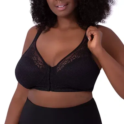 Leading Lady The Lora - Back Smoothing Lace Front-closure Bra- 5531 In Black