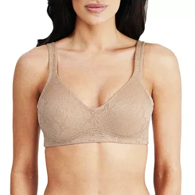 Dominique Jolie Wireless Jacquard Minimizer Bra - 6018 In Neutral