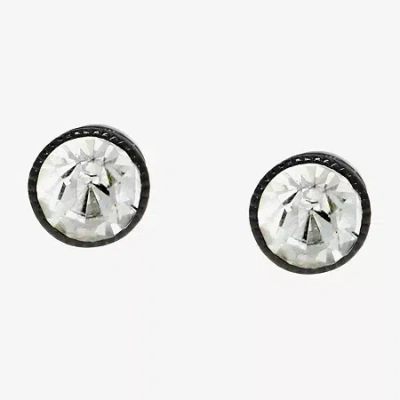 1928 Jewelry 1928 Crystal 1/4 Inch Round Stud Earrings In White