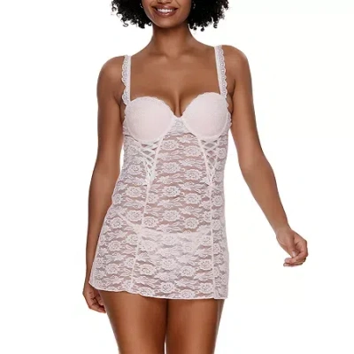 Jezebel Rachel Push Up Lace Chemise Set- 999910 In Pink