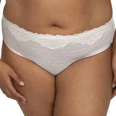 Curvy Couture Sheer Whisper High Cut Brief Panty-1608 In White