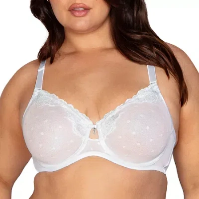 Curvy Couture Sheer Whisper Full Coverage Unlined Underwire Bra- 1368 In White