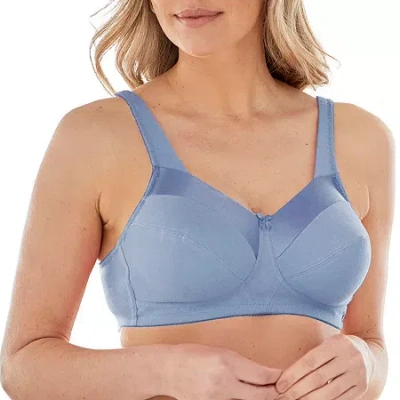 Bestform Satin Trim Wireless Cotton Bra With Unlined Cups-5006715 In Purple