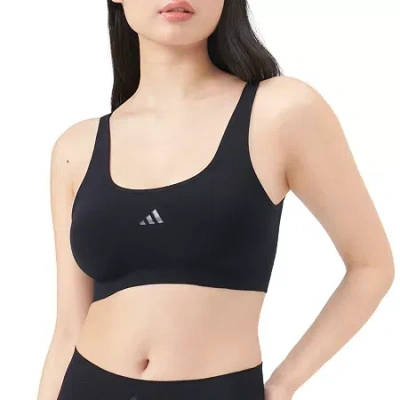 Adidas Originals Active Seamless Scoop Lounge Bra In Black