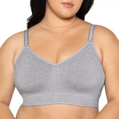 Curvy Couture Smooth Seamless Comfort Wireless Bra-1331 In Gray
