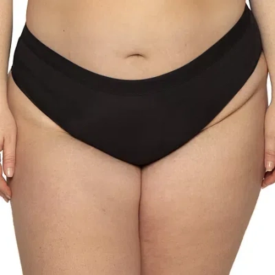 Curvy Couture Silky Smooth High Cut Brief Panty - 1364 In Black