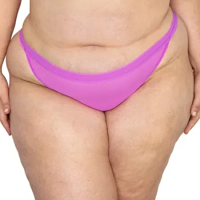 Curvy Couture Sheer Mesh String Bikini Panty - 1379 In Pink