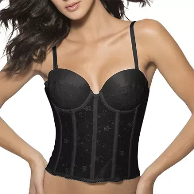 Dominique Womens Extra Firm Support Longline Strapless Bra 7777 In Black