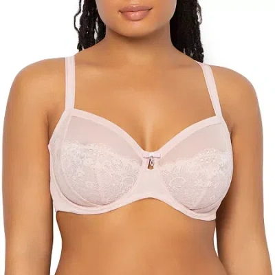 Curvy Couture Lace Luxe Underwire Bra-1299 In Pink