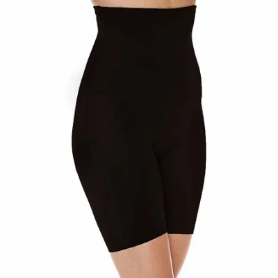 Ambrielle Wonderful Edge Back Magic High-waist Thigh Slimmers In Black