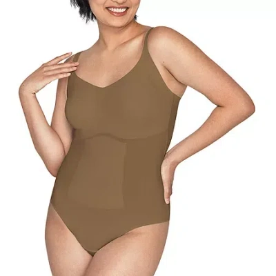 Maidenform Thong Bodysuit Body Shaper Dms083 In Brown