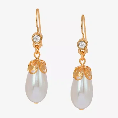 1928 Jewelry 1928 Womens Crystal Drop Earrings In Gold