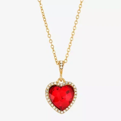 1928 Jewelry 1928 Womens Alloy Heart 16 Inch Pendant Necklace In Red