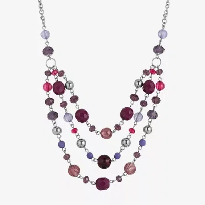 1928 Jewelry 1928 Silver Tone Womens 16 Inch Beaded Necklace In Purple