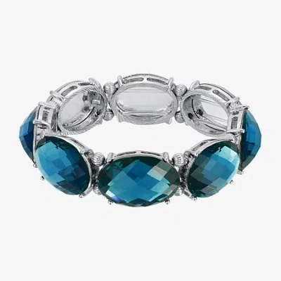 1928 Jewelry 1928 Silver Tone Womens Blue Stretch Bracelet In Metallic