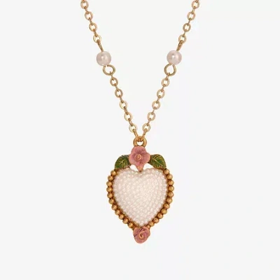 1928 Jewelry 1928 Womens Alloy Heart 16 Inch Pendant Necklace In Gold