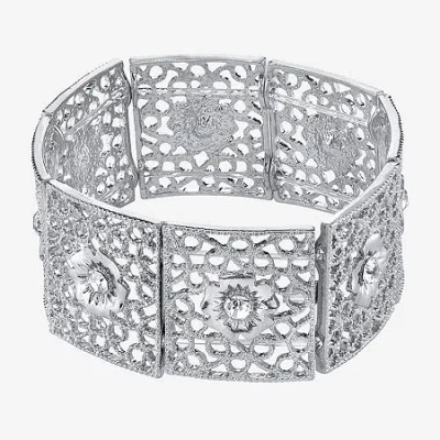 1928 Jewelry 1928 Womens Flower Stretch Bracelet In Silver
