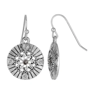 1928 Jewelry 1928 Silver Tone Womens Gray Crystal Drop Earrings In Gray