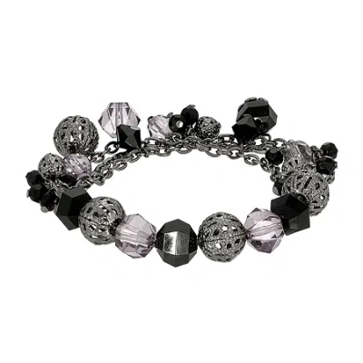 1928 Jewelry 1928 Black Tone Womens Black Stretch Bracelet In Gray