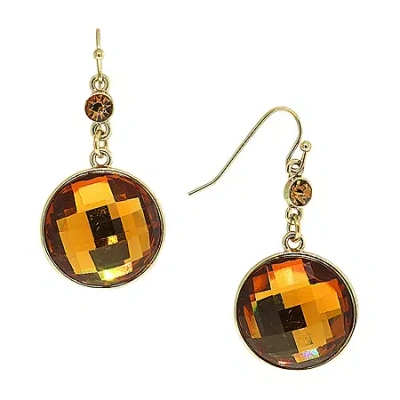 1928 Jewelry 1928 Gold Tone Round Drop Earrings In Brown