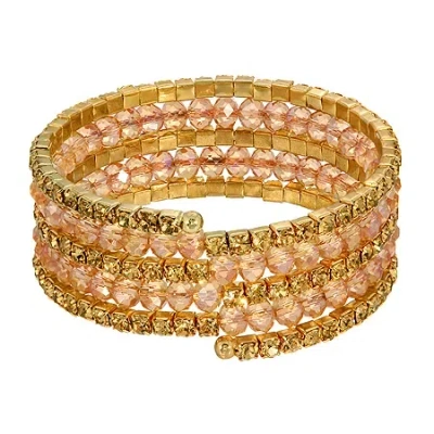 1928 Jewelry 1928 Gold Tone Womens Champagne Wrap Bracelet In Gold