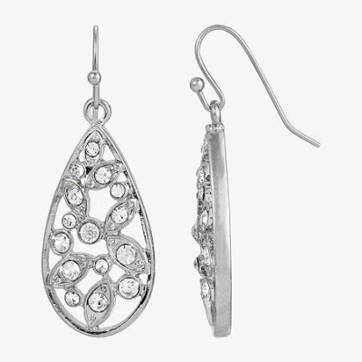 1928 Jewelry 1928 Silver Tone Womens Crystal Drop Earrings In Silver