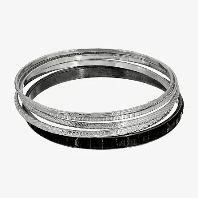1928 Jewelry 1928 Silver Tone Womens 5-pc. Bracelet Set In Black
