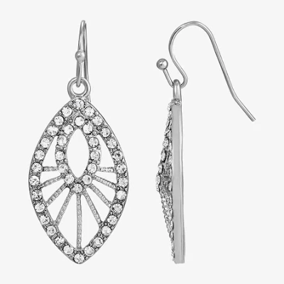 1928 Jewelry 1928 Silver Tone Womens Crystal Drop Earrings In Silver