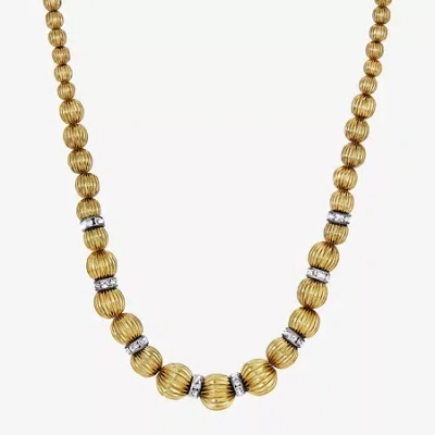 1928 Jewelry 1928 Gold Tone Womens Crystal 16 Inch Strand Necklace In Yellow