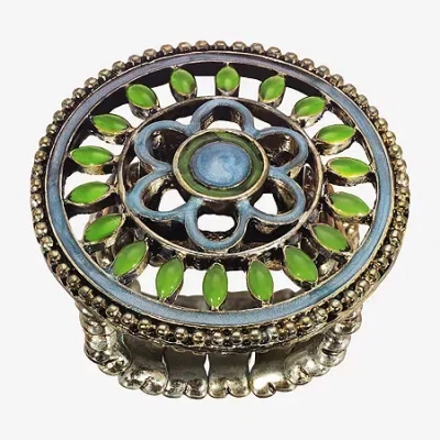 1928 Jewelry 1928 Gold-tone Womens Green Stretch Ring In Multi