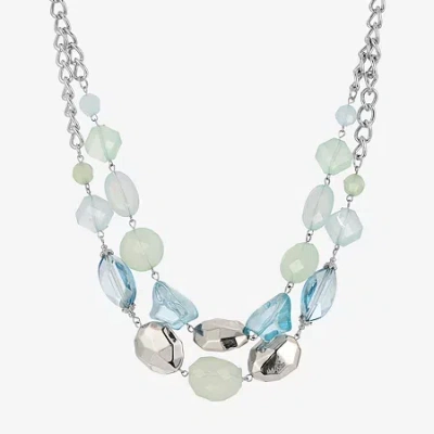 1928 Jewelry 1928 Silver-tone Womens Blue 18 Inch Beaded Necklace In Multi