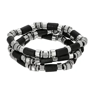 1928 Jewelry 1928 Silver Tone Womens 3-pc. Black Bracelet Set In Black