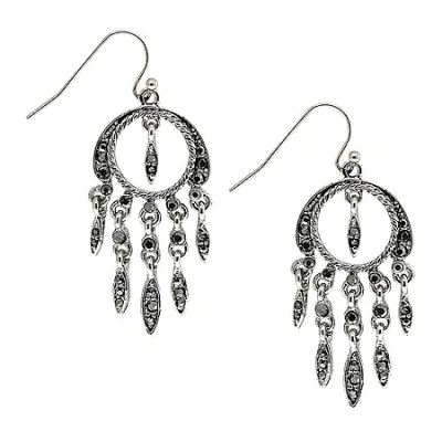 1928 Jewelry 1928 Silver Tone Womens Gray Chandelier Earrings In Silver