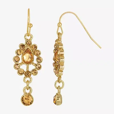 1928 Jewelry 1928 Gold Tone Womens Yellow Drop Earrings In Brown