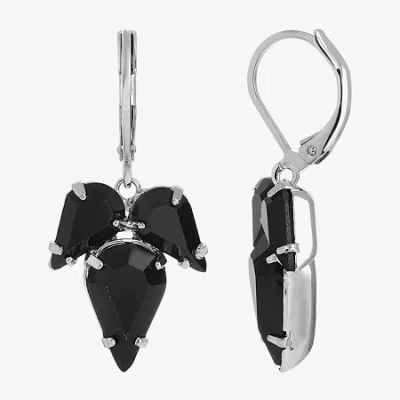 1928 Jewelry 1928 Silver Tone Womens Black Drop Earrings In Black