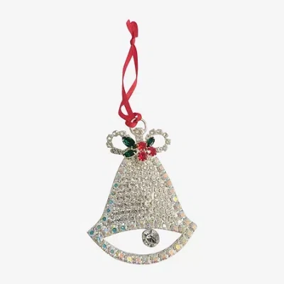 Vieste Rosa Rhinestone Bell Christmas Ornament In Silver