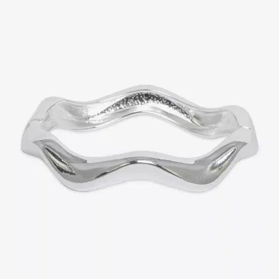 Bold Elements Silver Tone Womens Bangle Bracelet In Metallic