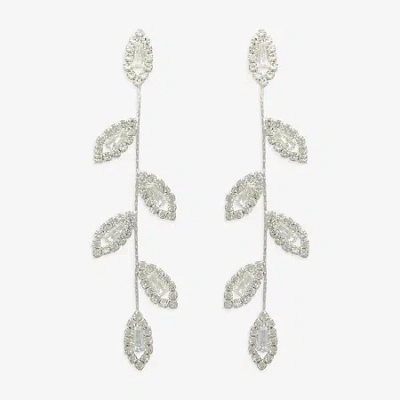 Mixit Womens Glass Drop Earrings In Metallic