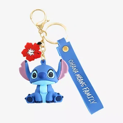Disney Classics Ohana Lilo & Stitch Flower Key Chain In Transparent